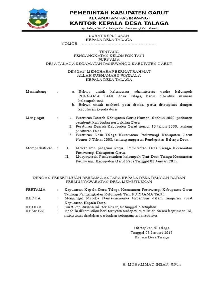Sebagai asosiasi, misalnya peternak ayam, domba, kambing, dan sebagainya. Contoh Sk Kelompok Tani - Dunia Sosial