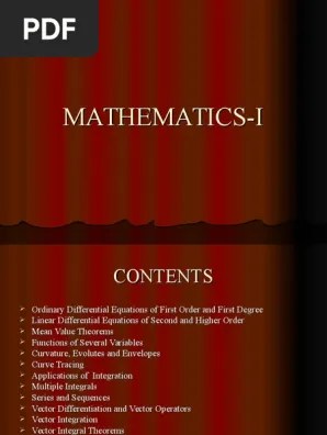 Unit I Persamaan Persamaan Diferensial