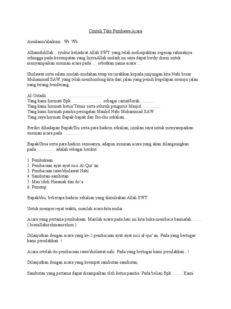 Teks Pembawa Acara | PDF