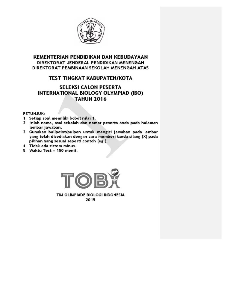 Latihan soal dan pembahasan osn biologi sma edisi keenam jilid 1 penerbit : Kunci Jawaban Biologi 2015 Pdf