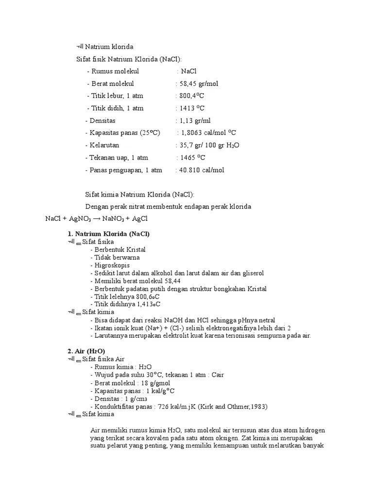 Natrium Klorida | PDF