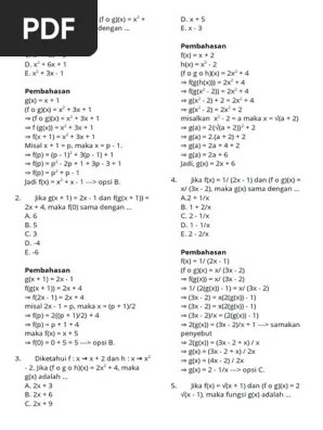 Artikel ini akan membahas pengertian dan rumus fungsi invers dengan disertai 4 contoh soal. Soal Matematika Fungsi Komposisi Pdf