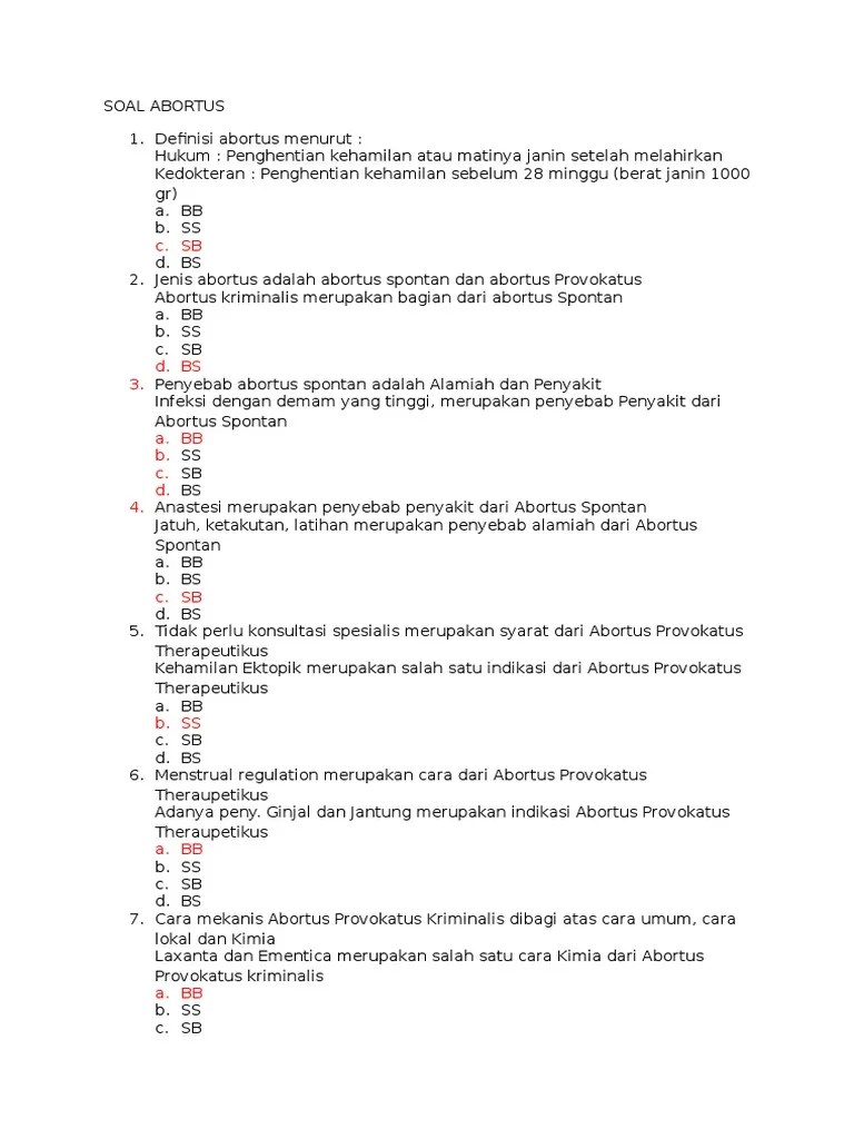 Soal Abortus | PDF