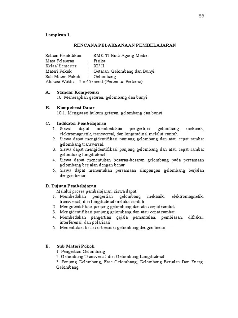 Infrasonik (di bawah 20 hz) . Lampiran 1 Rpp 1 Docx Baru Pdf