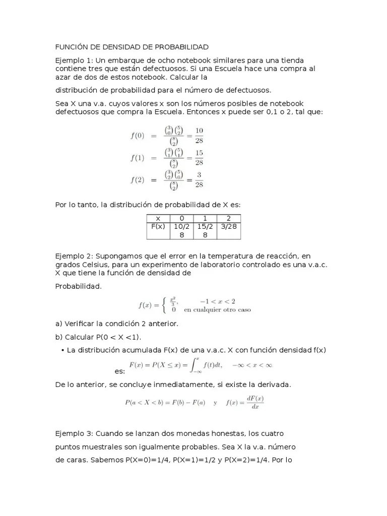 Función De Densidad De Probabilidad Y Funcion De Distribucion Acumulada ...