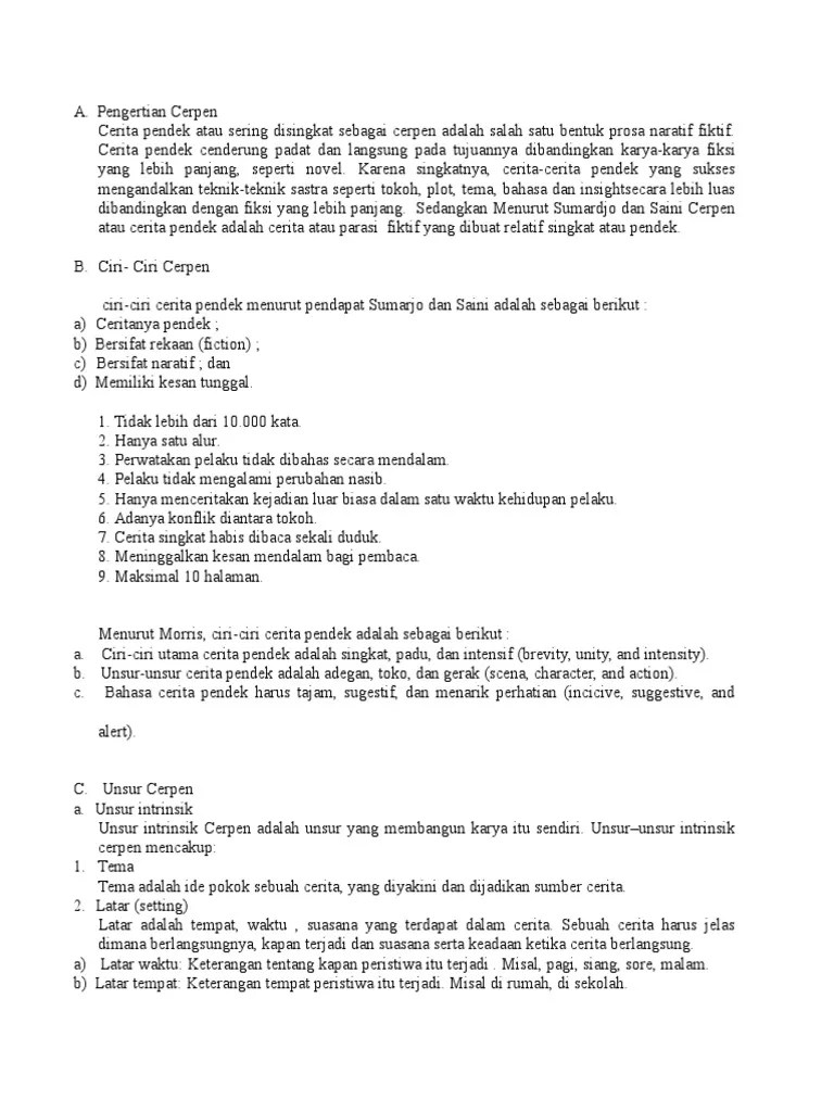 Contoh Soal Unsur Intrinsik Cerpen Pilihan Ganda Beserta Jawabannya Contoh Soal Terbaru Cute766