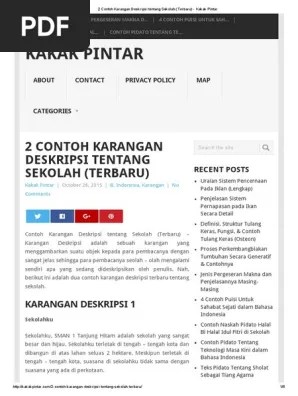 Secara geografis, posisi kampus ui berada di dua area, salemba dan depok. 2 Contoh Karangan Deskripsi Tentang Sekolah Terbaru Kakak Pintar Pdf