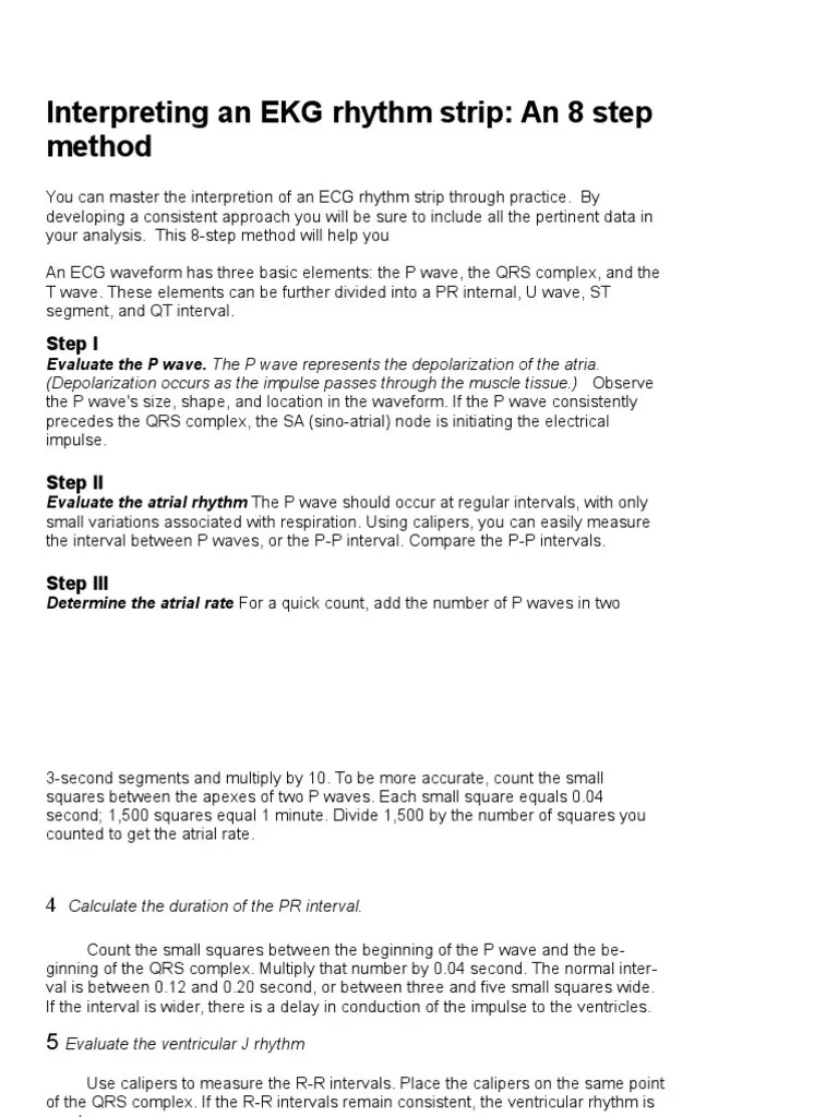 8 Steps In ECG Reading | PDF | Electrocardiography | Cardiology