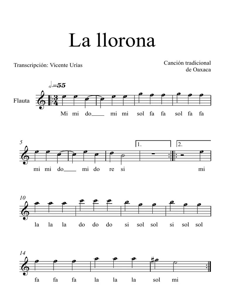 La llorona flauta facil