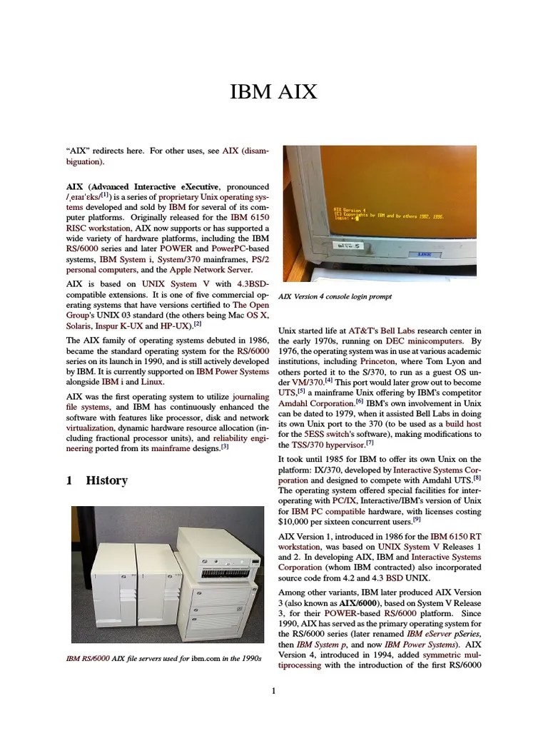Ibm Aix | PDF | Computer Engineering | Computer Architecture