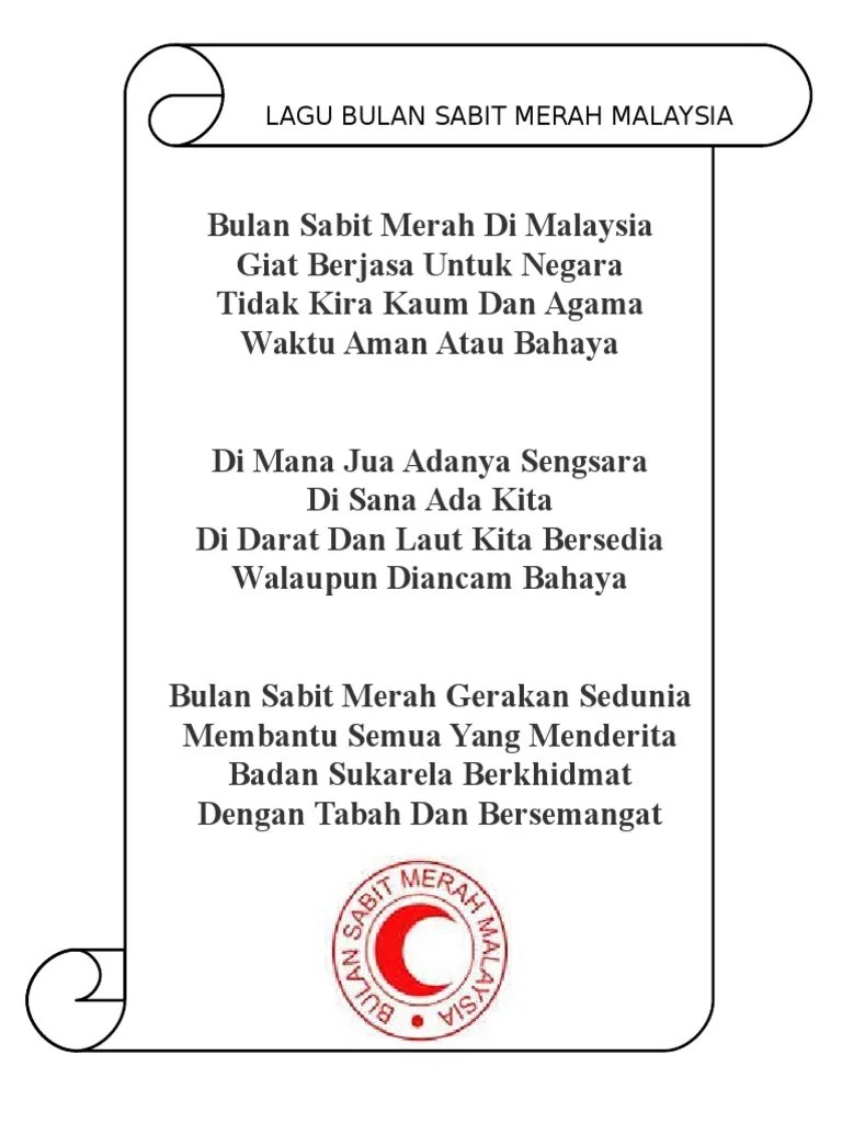 Warna kuning dengan bulan sabit dan bintang melambangkan islam ialah agama rasmi malaysia. Lirik Lagu Bulan Sabit Merah Malaysia Pdf