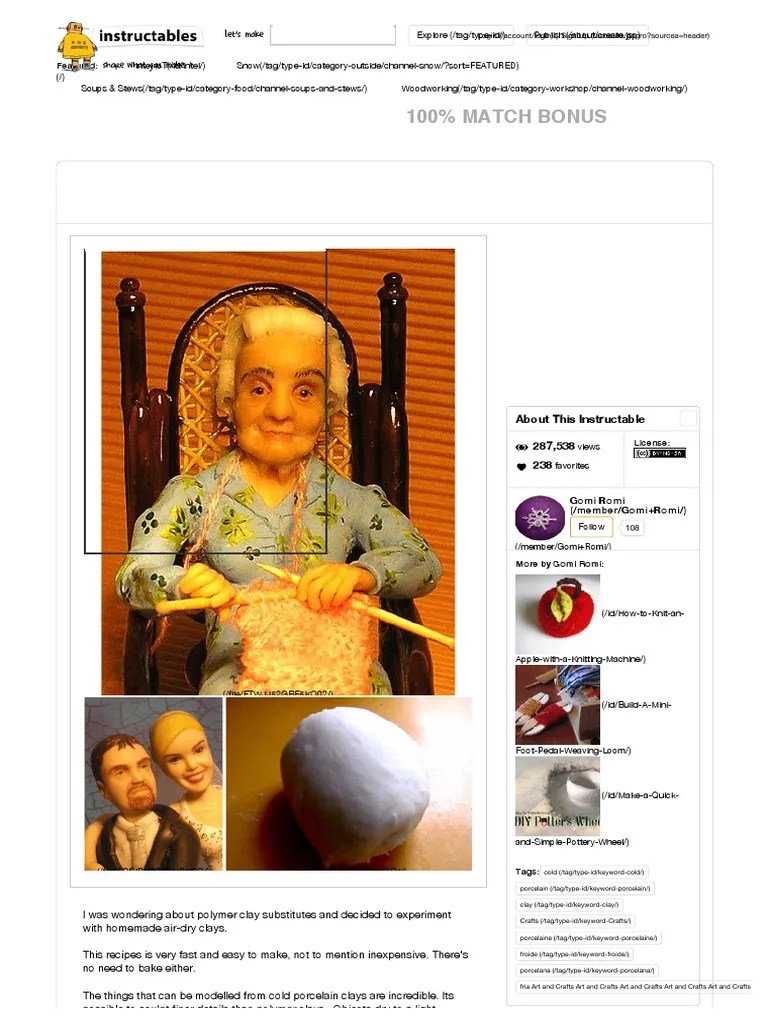 Cold Porcelain Clay Recipe | PDF | Corn Starch | Adhesive