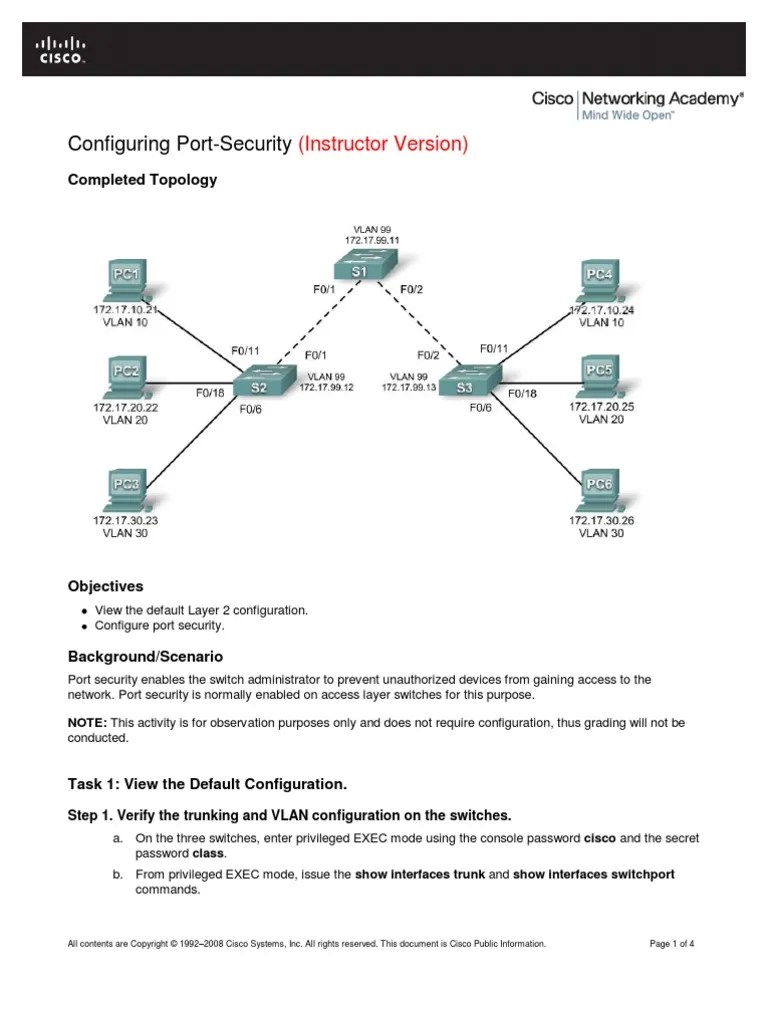 Port Security | Network Switch | Telecommunications