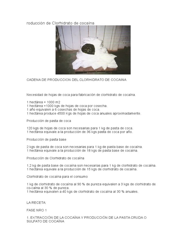 Elaboracio HCL Cocaina | PDF | Cocaína | Ácido Clorhídrico