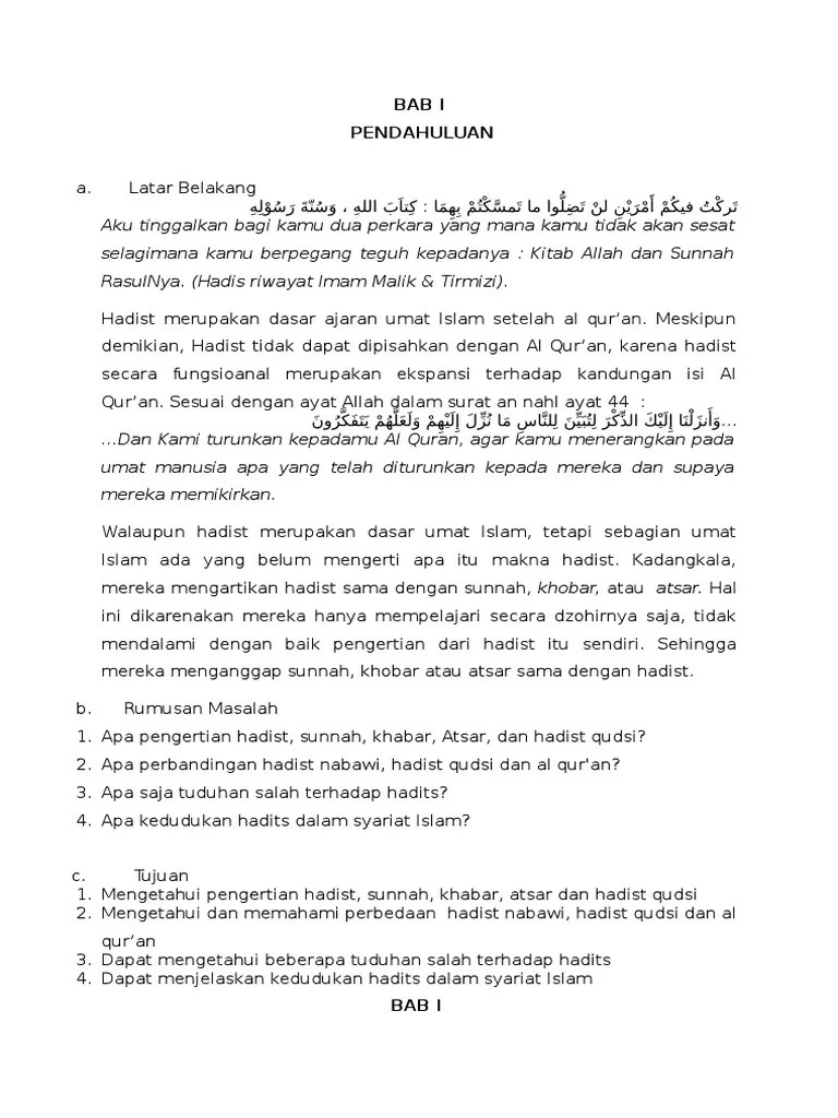 Hadits Dan Kedudukannya Dalam Syariat Is | PDF