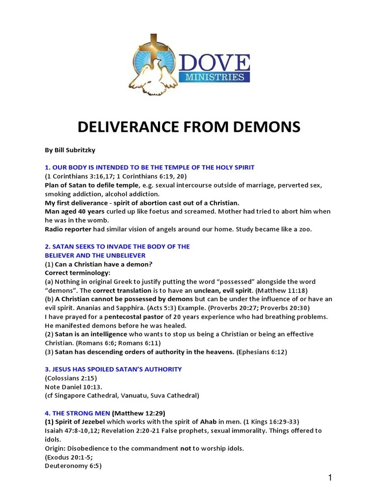 Deliverance From Demons | Deliverance Ministry | Demons