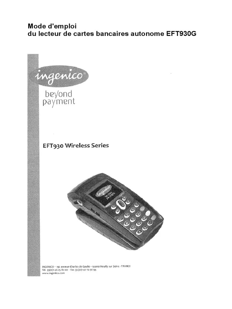 Lecteur de CB (TPE) - Ingenico EFT930G | PDF | Informatique et technologies  de l&rsquo;information | Science