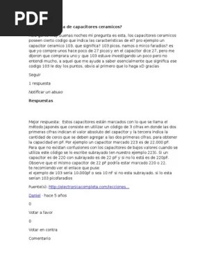 Pregunta Acerca De Capacitores Ceramicos