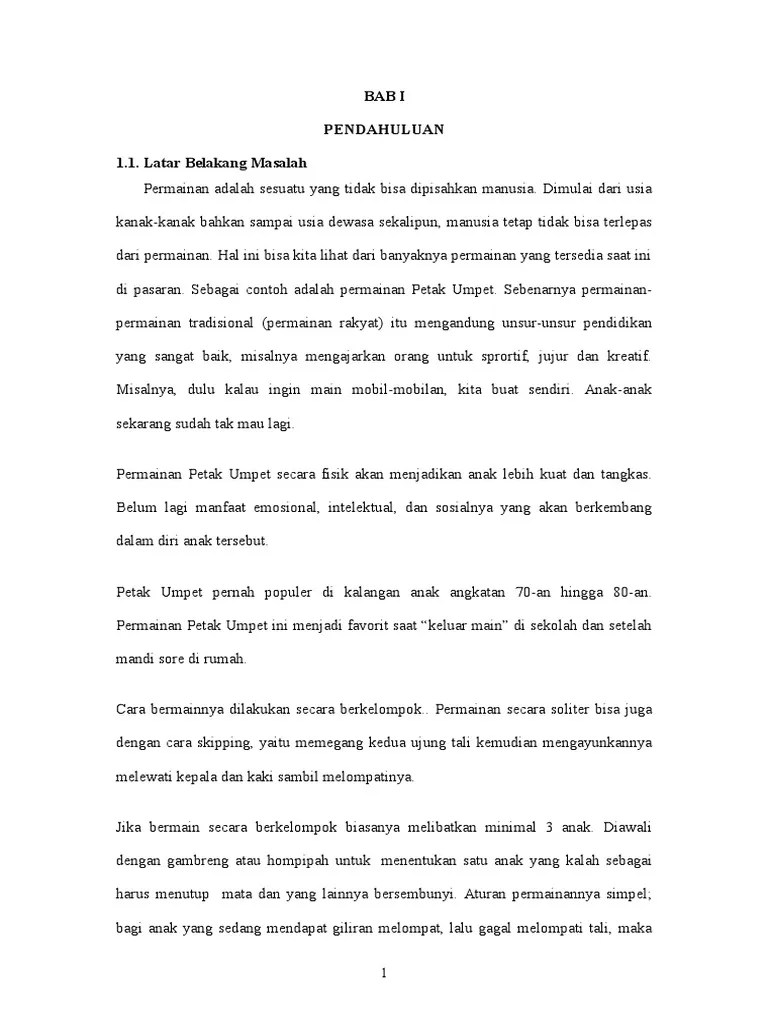 Tugas Folklor Permainan &ldquo;Petak Umpet&rdquo; | PDF