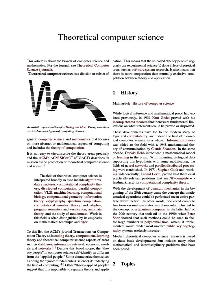 Theoretical Computer Science | PDF | Very Large Scale Integration ...