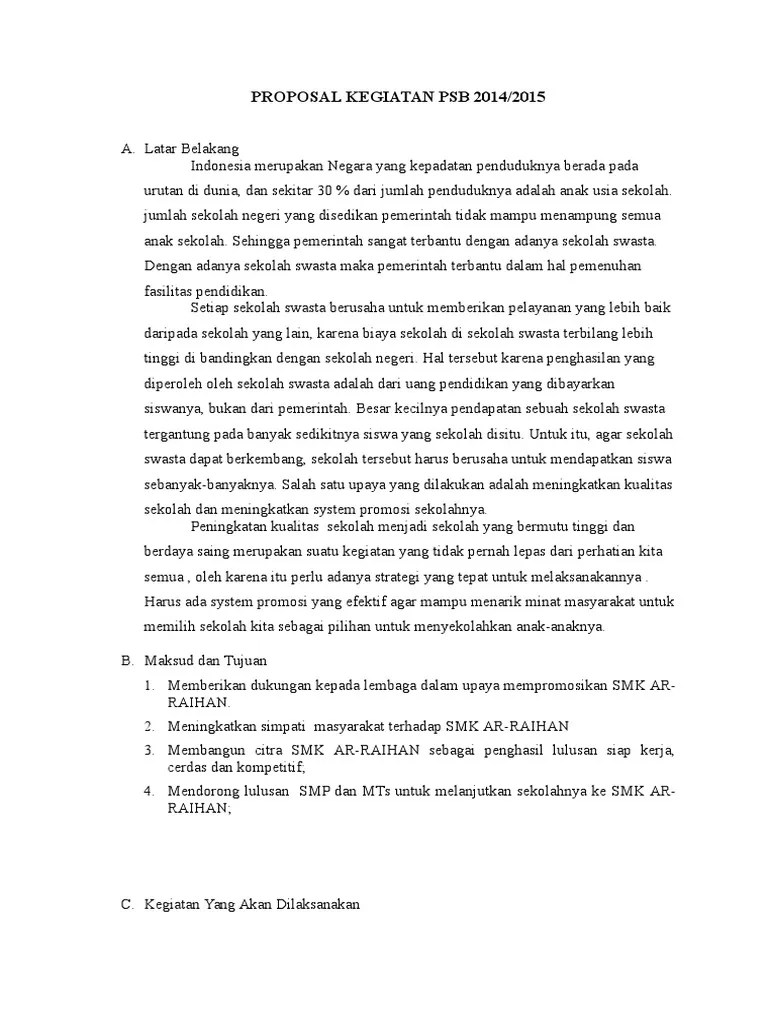 Proposal Program Promosi Sekolah | PDF