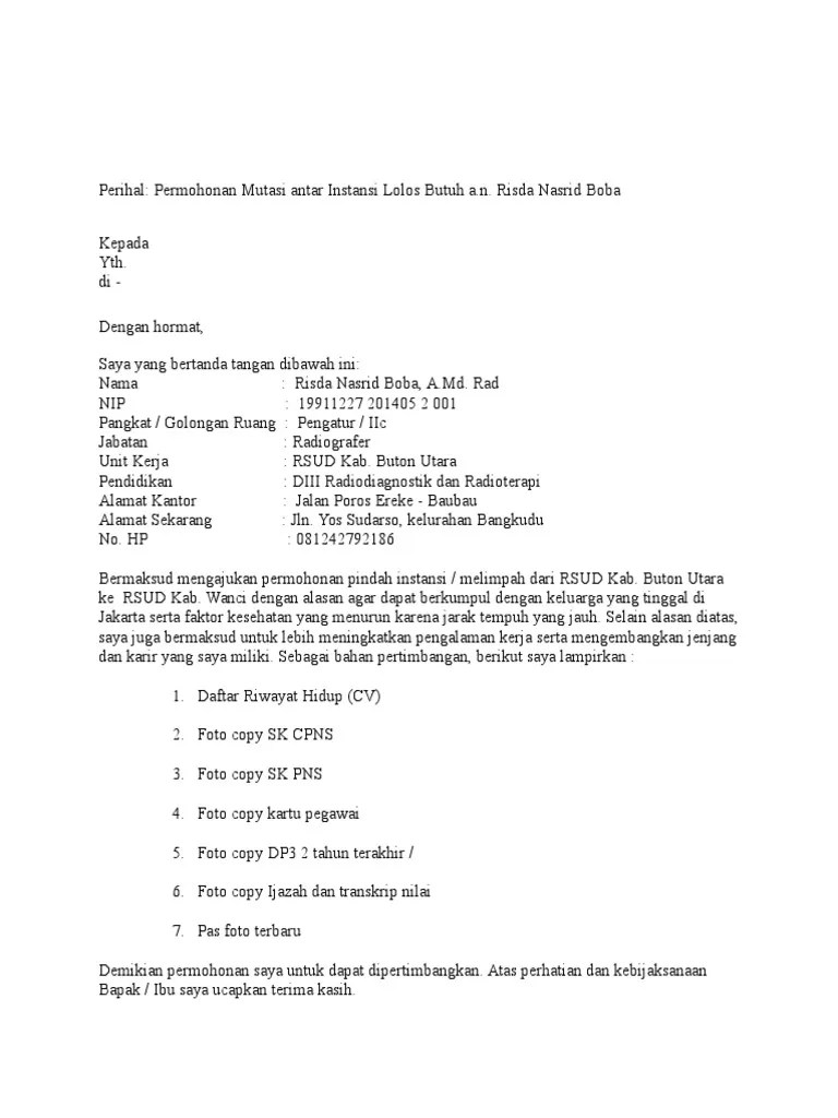 Contoh Surat Rekomendasi Dah Tugas Pns Doc Kumpulan Contoh Surat 