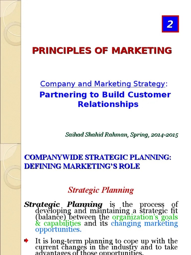Principles Of Marketing (Chapter 2) | Download Free PDF | Marketing ...