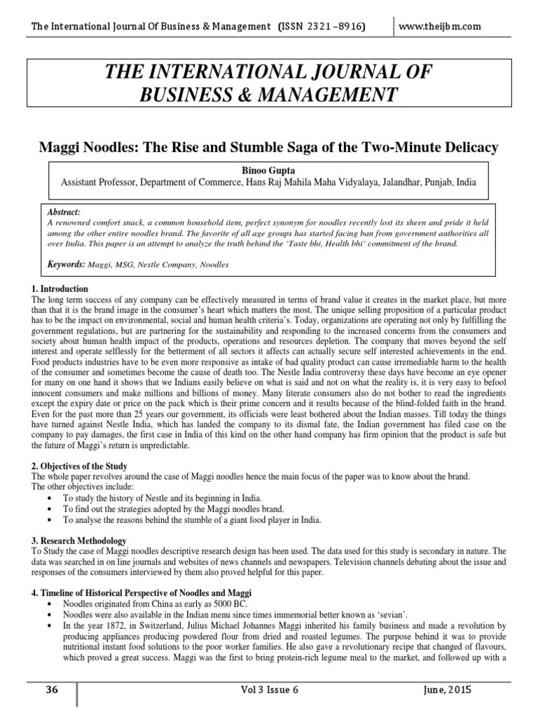 Maggi Noodles | PDF | Nestlé | Foods