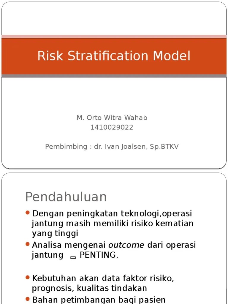 Risk Stratification Model | PDF