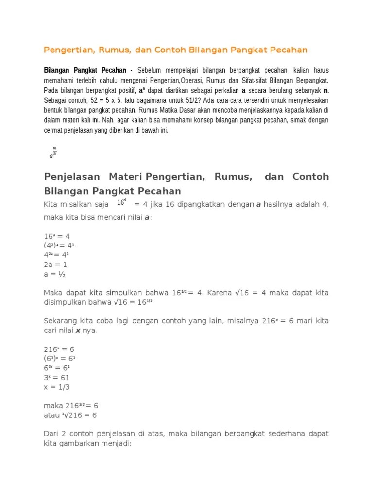 Inilah contoh laporan kegiatan yang bisa jadi acuan. Soal Perpangkatan Pecahan Doc - Galeri Siswa