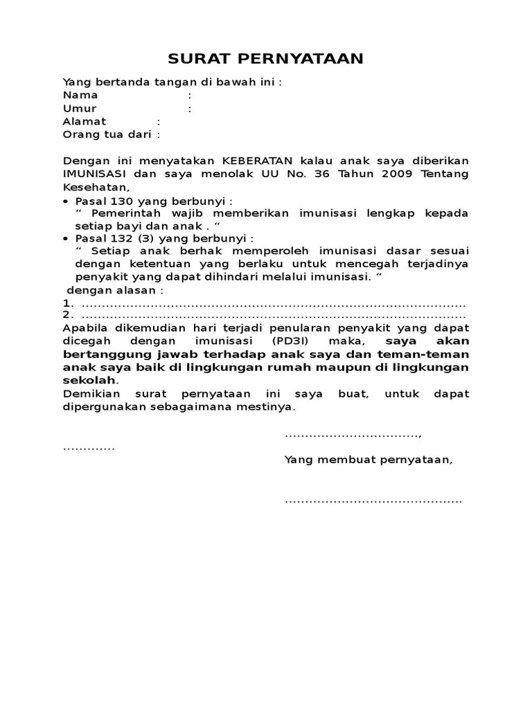 Contoh surat pernyataan sikap menolak Vaksinasi Covid-19 adalah ajang yang empuk untuk komersialisasi.