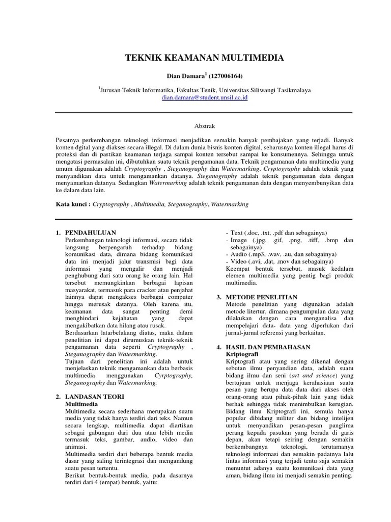 Jurnal Keamanan Multimedia | PDF