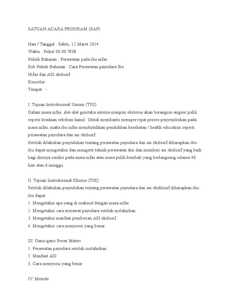 Satuan Acara Penyuluhan | PDF