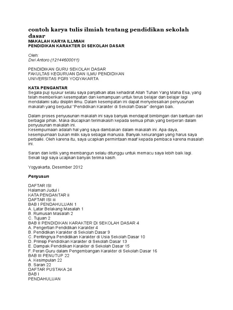 Contoh Laporan Karya Ilmiah Tentang Pendidikan - Nusagates