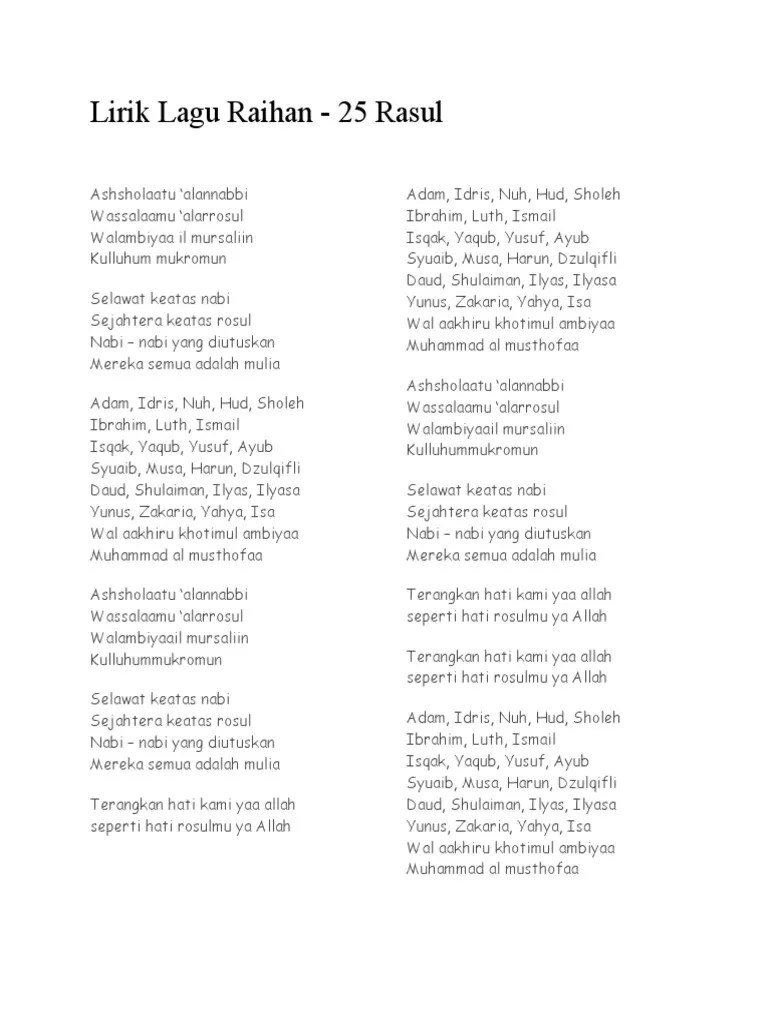 Lirik Lagu Raihan | PDF