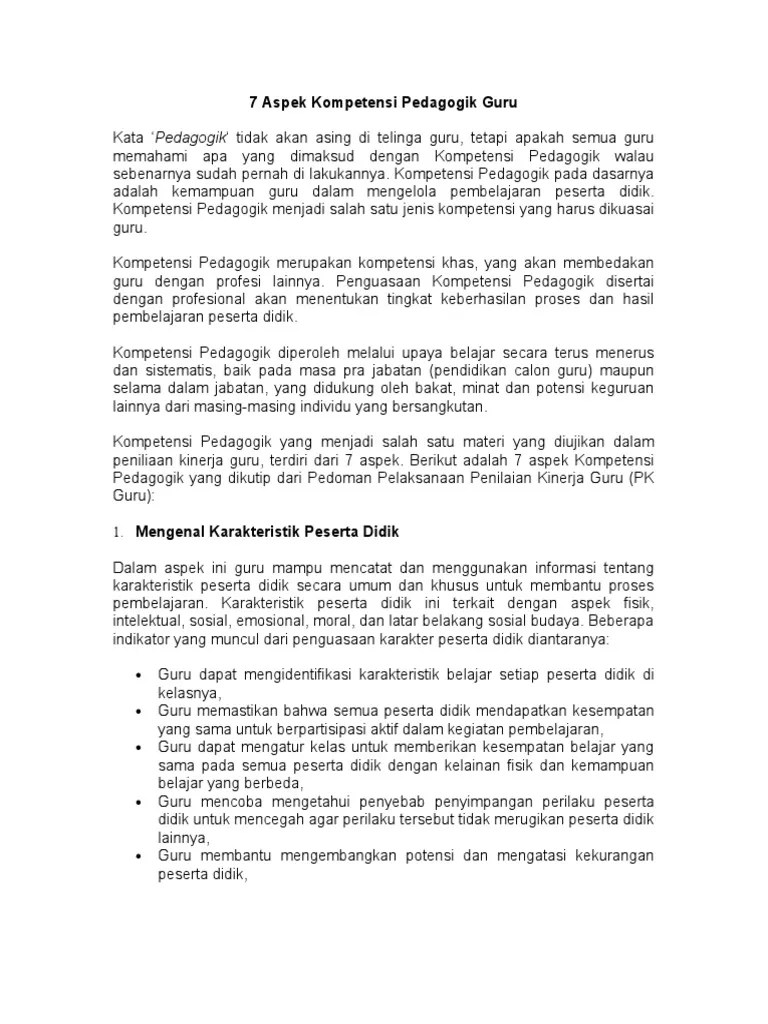Kompetensi Pedagogik Guru Dari Paud Sampai Sma Ciptacendekia 