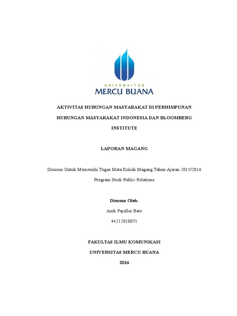 Contoh Laporan Magang Mahasiswa Komunikasi Broadcasting Seputar Laporan Cute766