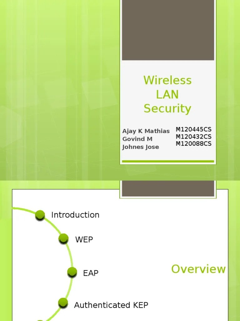 Wireless LAN Security | PDF | Wireless Lan | Communications Protocols