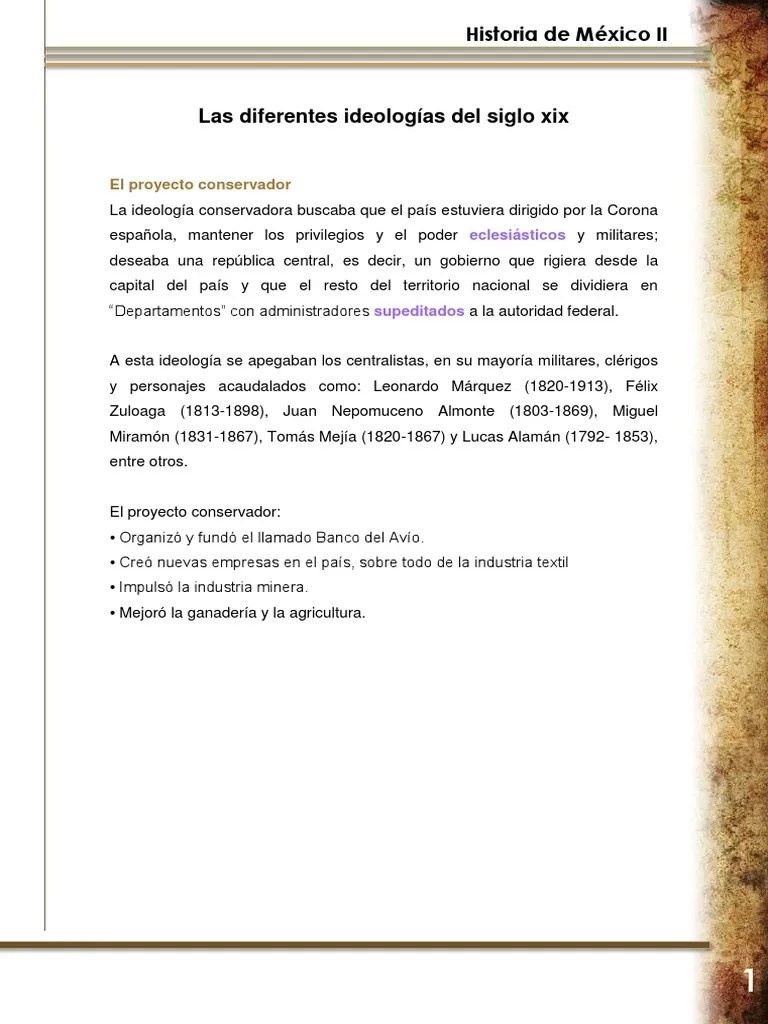 Las Diferentes Ideologías Del Siglo Xix PDF | PDF