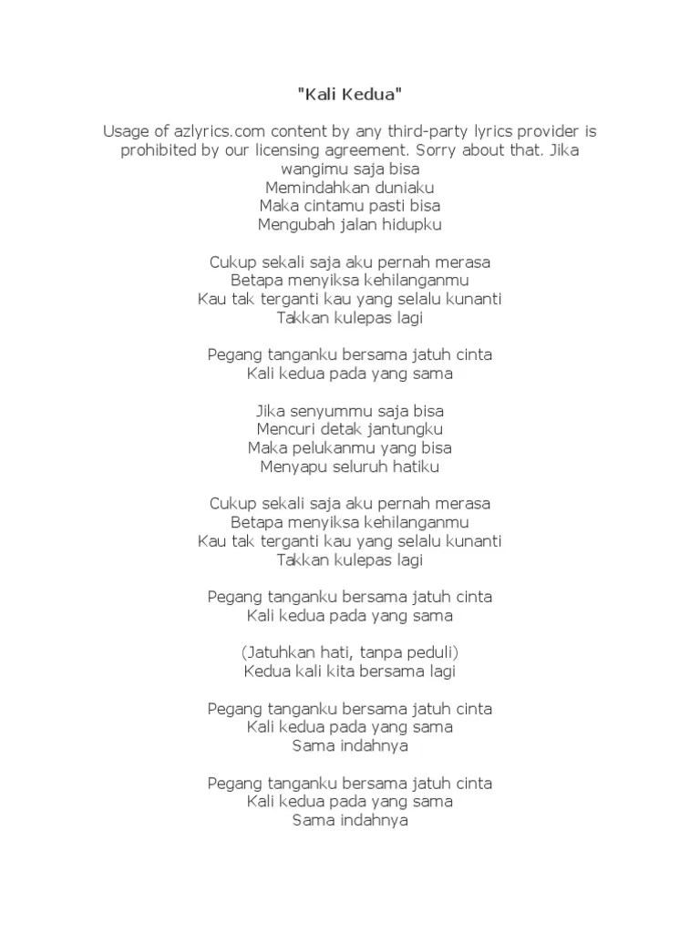 Kali Kedua Raisa Lirik | PDF