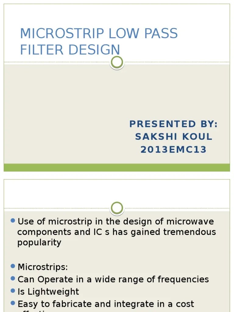 Microstrip Low Pass Filter Design | Electronic Filter | Transmission Line
