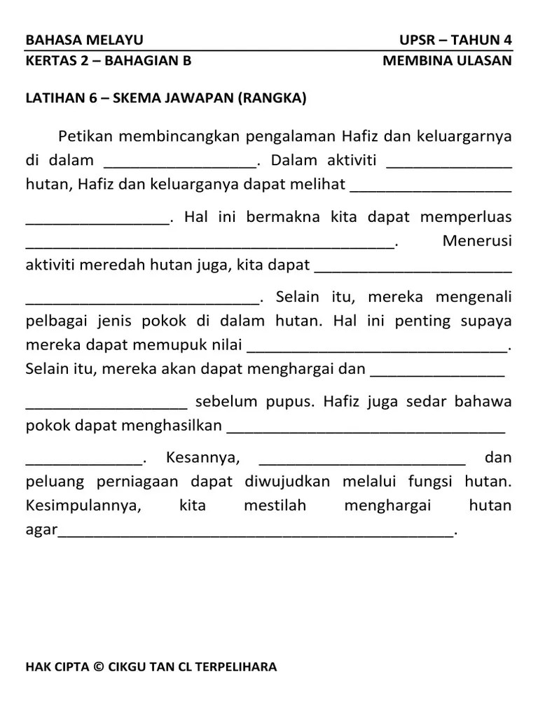 Tajuk karangan bahasa melayu tahun 3 language and literature . Skema Rangka Tahun 4 Membina Ulasan Pdf