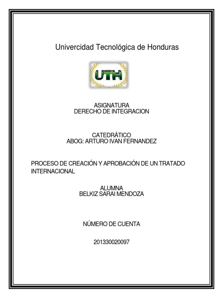 Proceso De Creación Y Aprobación De Un Tratado Internacional PDF | PDF ...