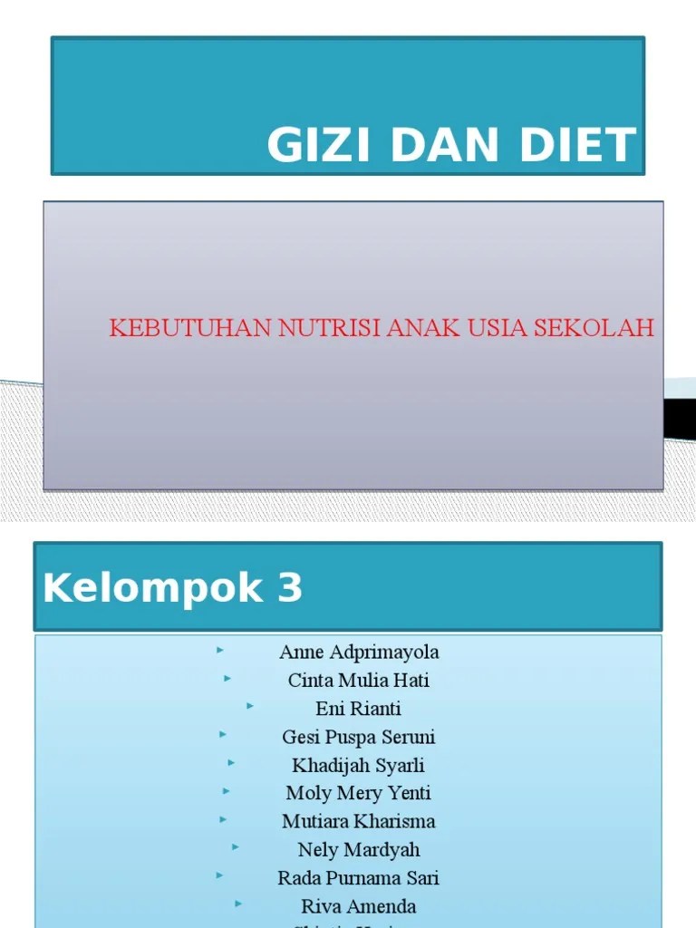 Gizi Anak Usia Sekolah | PDF