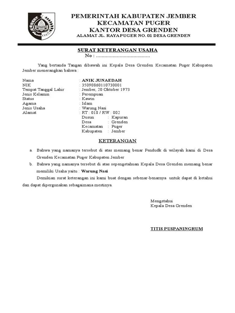 Surat keterangan usaha dari desa. Bersama ini saya mengajukan permohonan izin usaha mikro dan kecil (iumk) dengan data sebagai berikut : Alamat tempat usaha dan / atau kegiatan : Ulasan dalam artikel ini akan mencoba menyajikan penjelasan atas pengertian, cara membuat surat keterangan usaha, dan juga contoh format . Membuat surat permohonan (materai 6000) termasuk cap dan stempel dari tempat usaha. A l a m a t. Surat izin usaha perdagangan adalah surat izin yang diberikan oleh . Namun sebelum anda meminta surta keterangan usaha . Foto berwarna 4 x 6, 2 lembar. 4 x 6 pas foto. Surat Keterangan Usaha Pdf