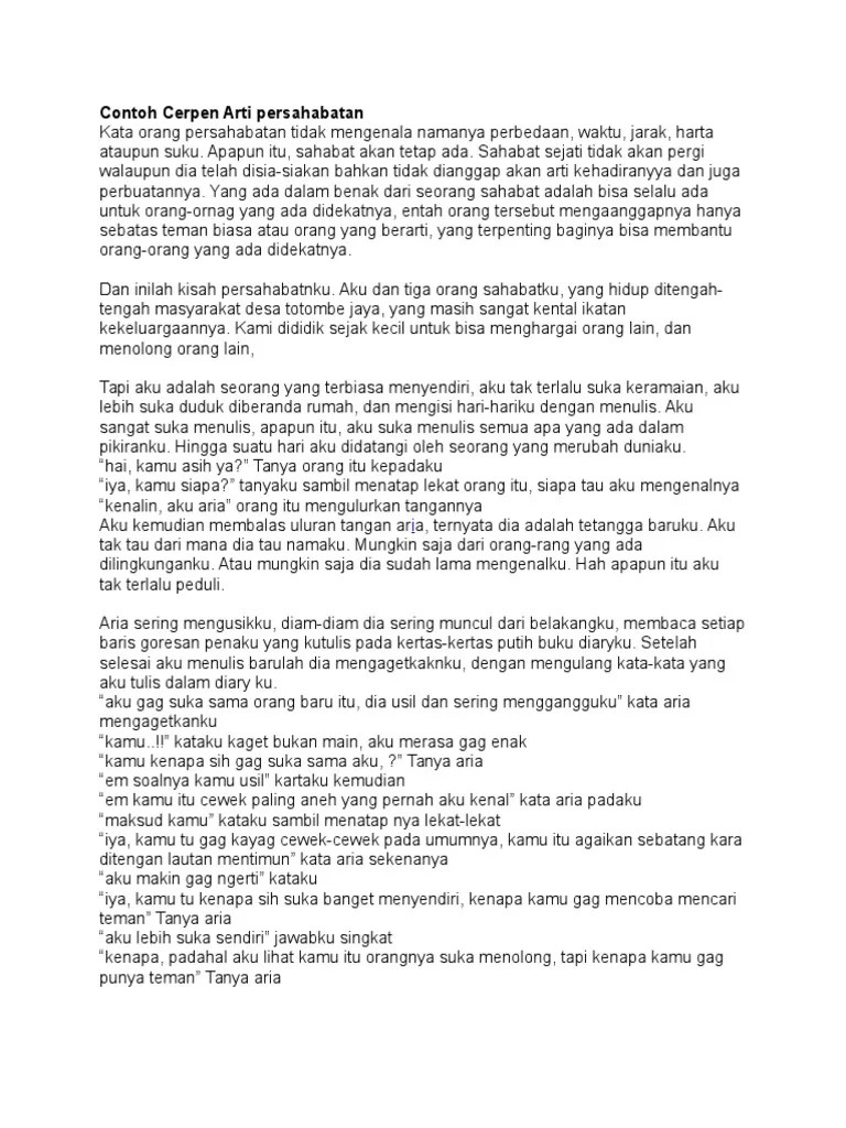 Contoh Cerpen Sahabat Kecil - Perangkat Sekolah