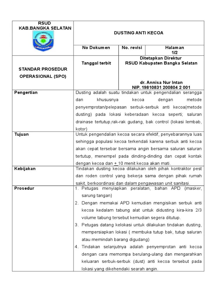 Seseorang dikatakan mengalami infeksi nosokomial jika infeksinya didapat ketika berada atau menjalani perawatan di rumah sakit. Sop Instalasi Sanitasi Pdf