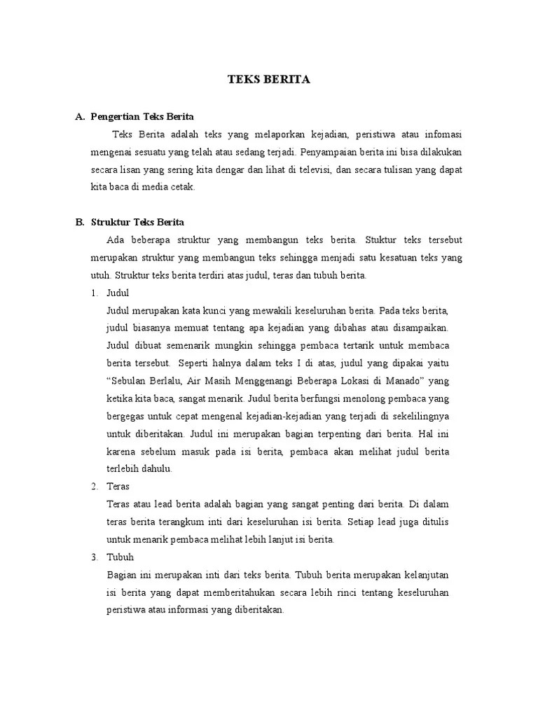 Struktur Teks Berita Dalam Bahasa Inggris