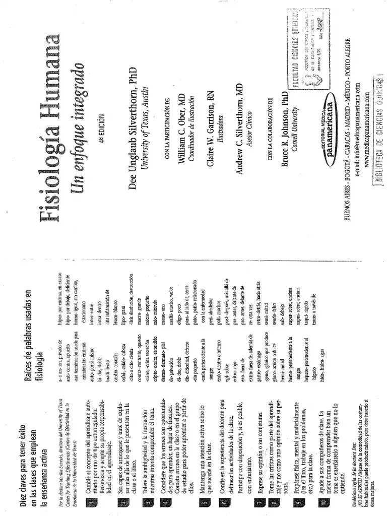 Silverthorn Fisiologia Humana Un Enfoque Integrado 4 Ed Pdf