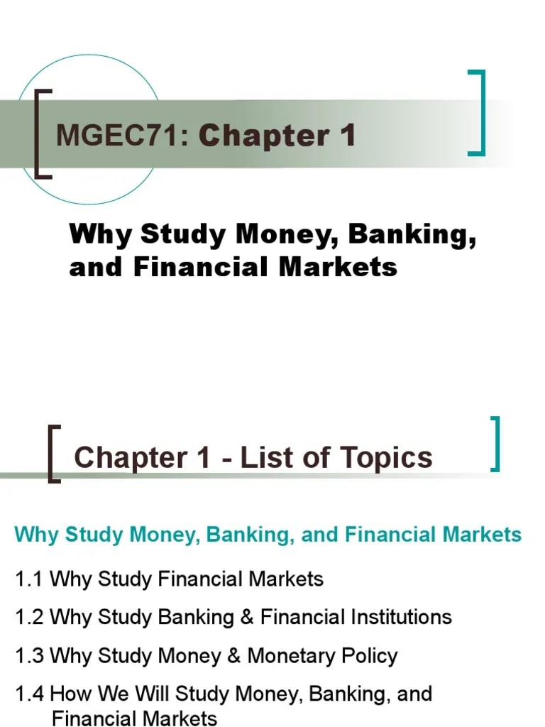 Chapter 1 (Money & Banking) | PDF | Financial Markets | Interest